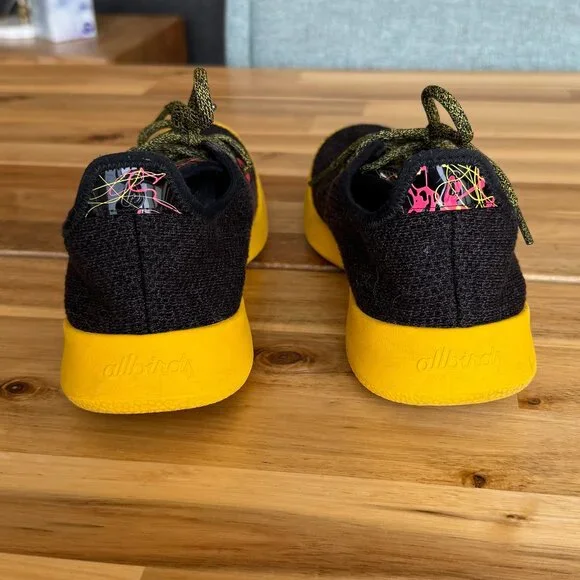 Allbirds Tree Runners Heathered Black Sunny Gold Sole W10 - Picture 5 of 7